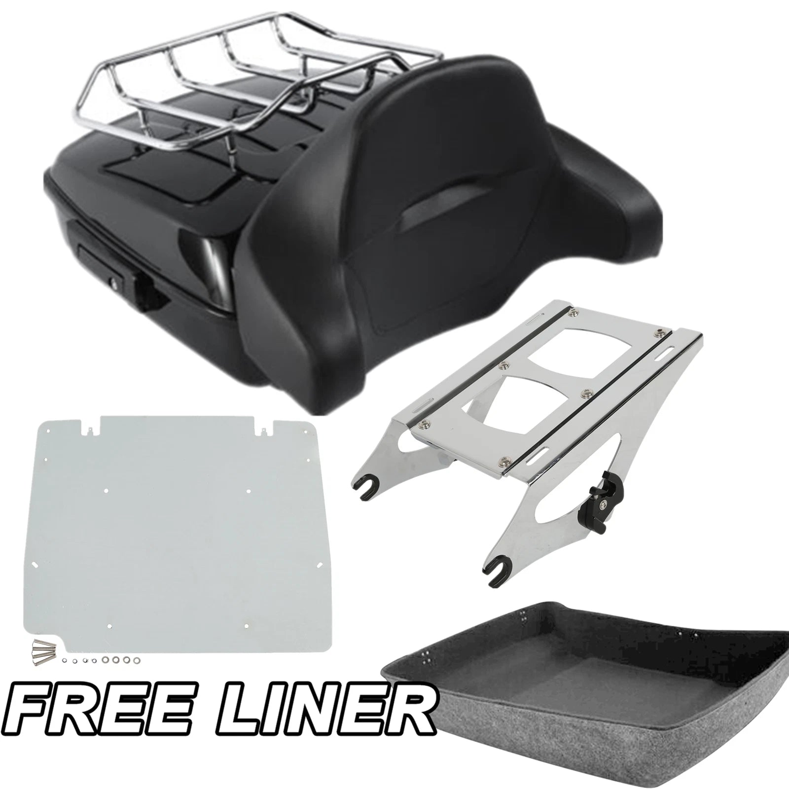 Chopped Trunk Backrest Rack Mount Plate for Harley Street Road Glide (2014–2026)