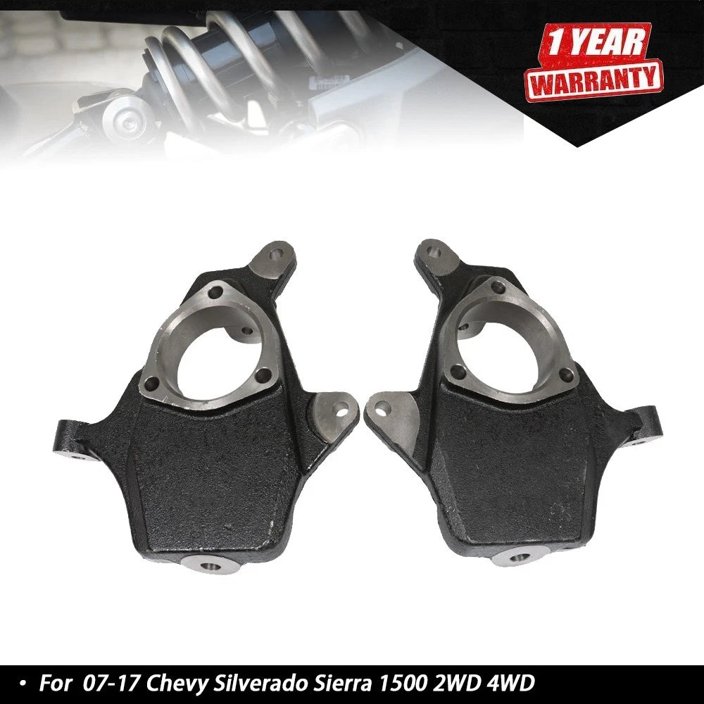 2" Drop Spindle Set for Chevy Silverado Sierra 1500 (2007–2017)