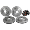 Front & Rear Slotted Rotors with Brake Pads for Ford Falcon BF FG (2005-2012)