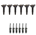 Set of 6 Ignition Coils & 6 U-Groove Spark Plugs for Ford Mercury V6