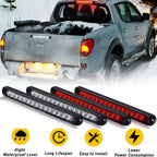Set of 2 Rear White Tail Reverse Backup & Red Brake Light Strips for Trucks Trailer