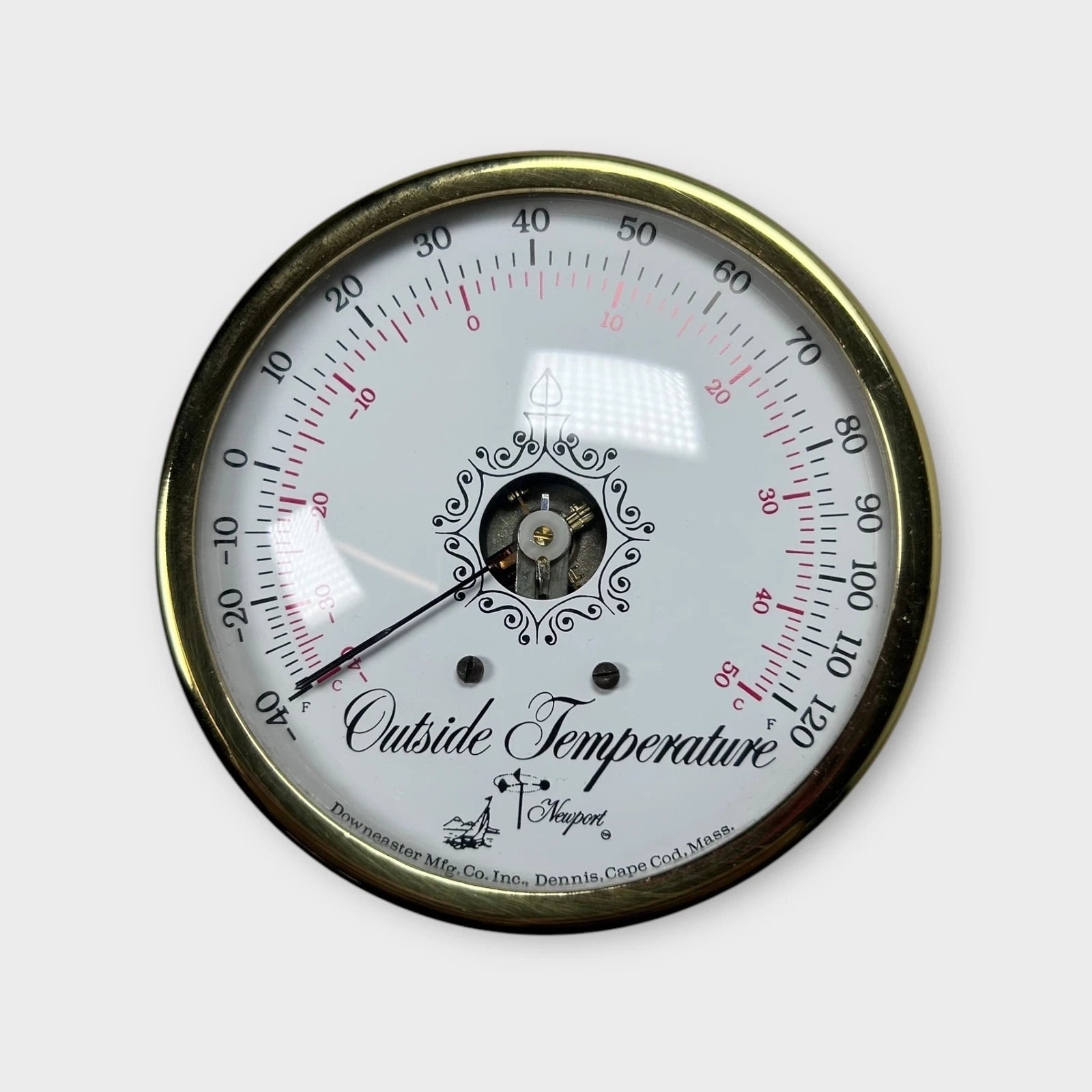 Brass Outside Temperature Gauge for Newport T-3B (Marine)