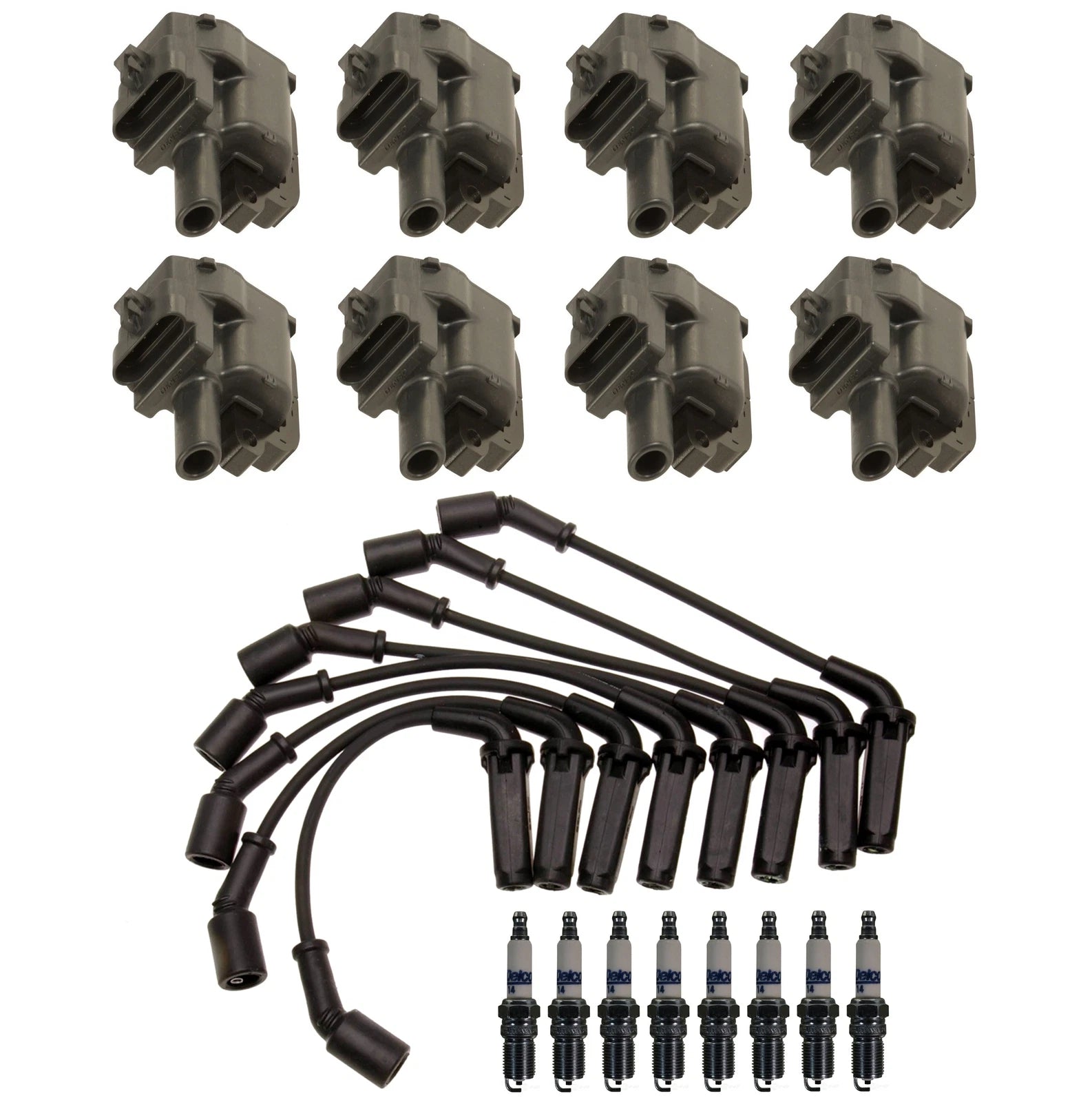 8 Ignition Wires & 8 Spark Plugs Kit for Chevrolet GMC 8.1L V8 (VIN G)