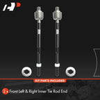 2X Front Inner Tie Rod Ends for Kia Rio (2001-2005)