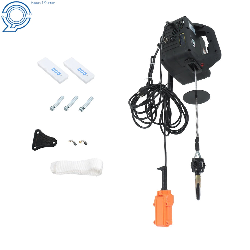 Electric Hoist Winch with Wired and Wireless Remote Control (1100 lbs)