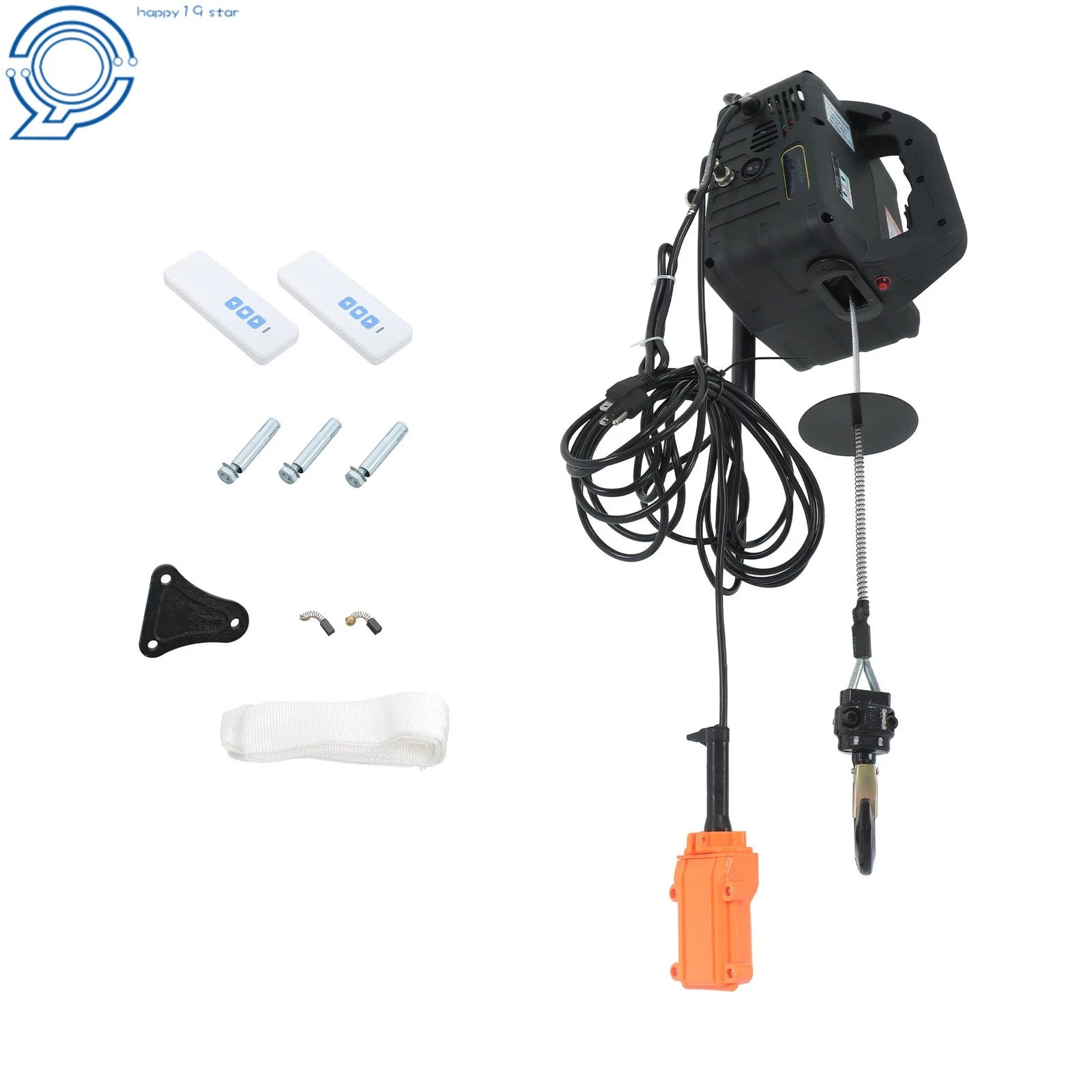 Electric Hoist Winch with Wired and Wireless Remote Control (1100 lbs)