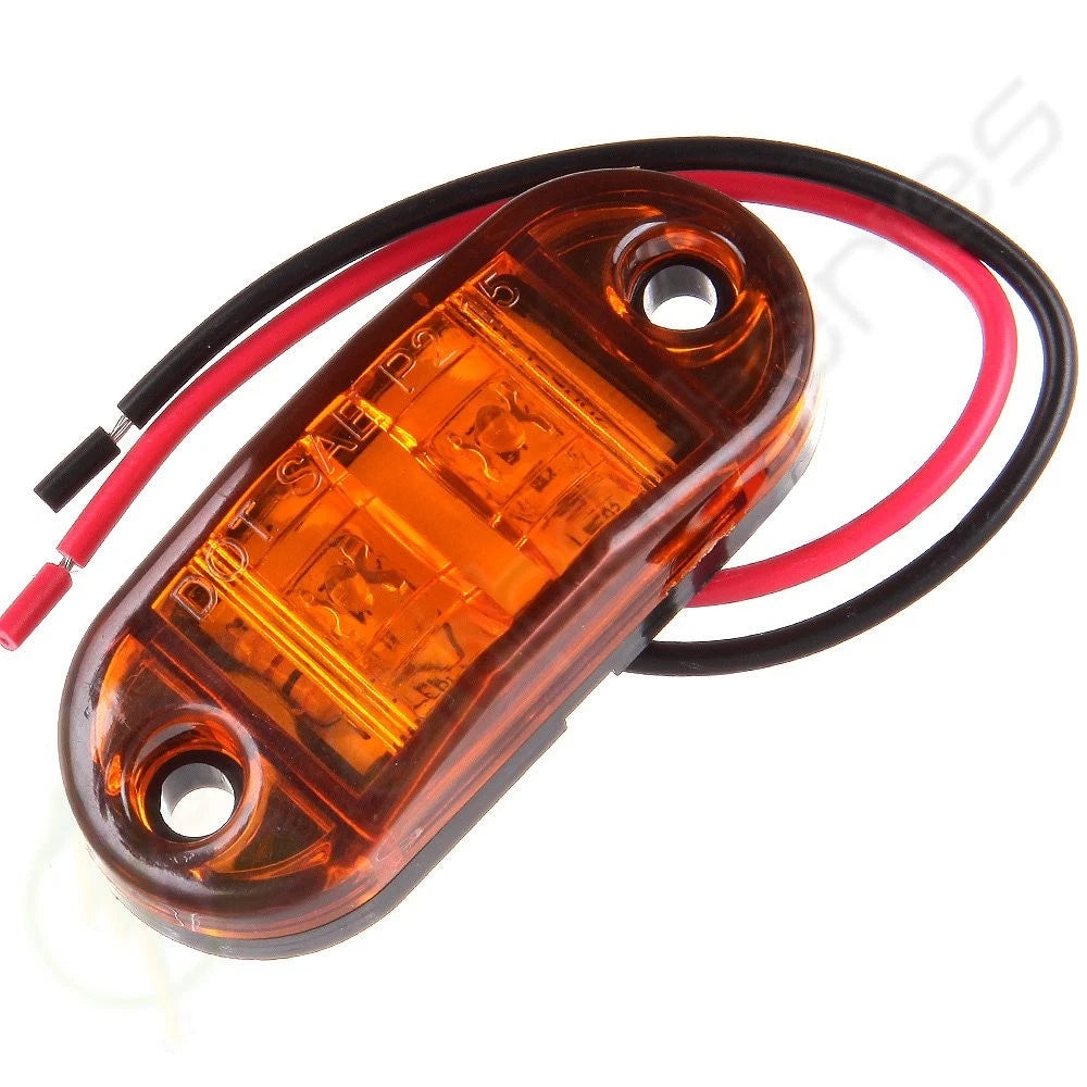 8Pcs LED Oval Amber Clearance Lights for Universal Side Fender Trailer