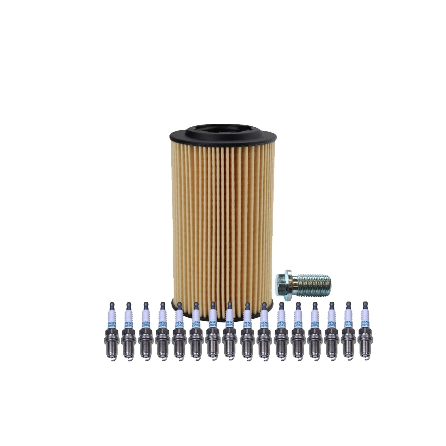 Wix Engine Oil Filter & Denso Spark Plugs Set for Mercedes C208 CLK55 W210 E55 AMG (1998–2006)