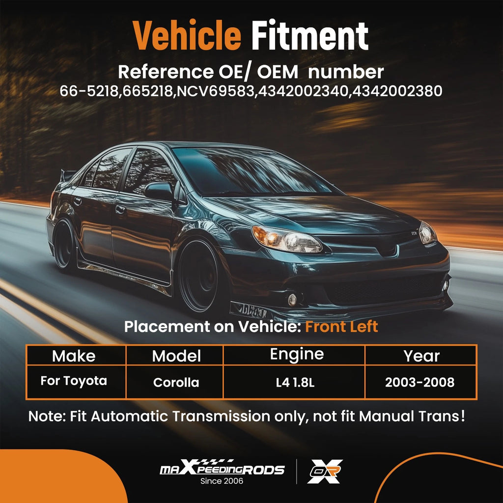 1X Front Driver CV Axle Joint Shaft for Toyota Corolla (2003-2008)