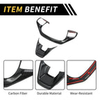 Set of 2 Carbon Fiber Steering Wheel Cover Trims for Ford Maverick (2022–2024)