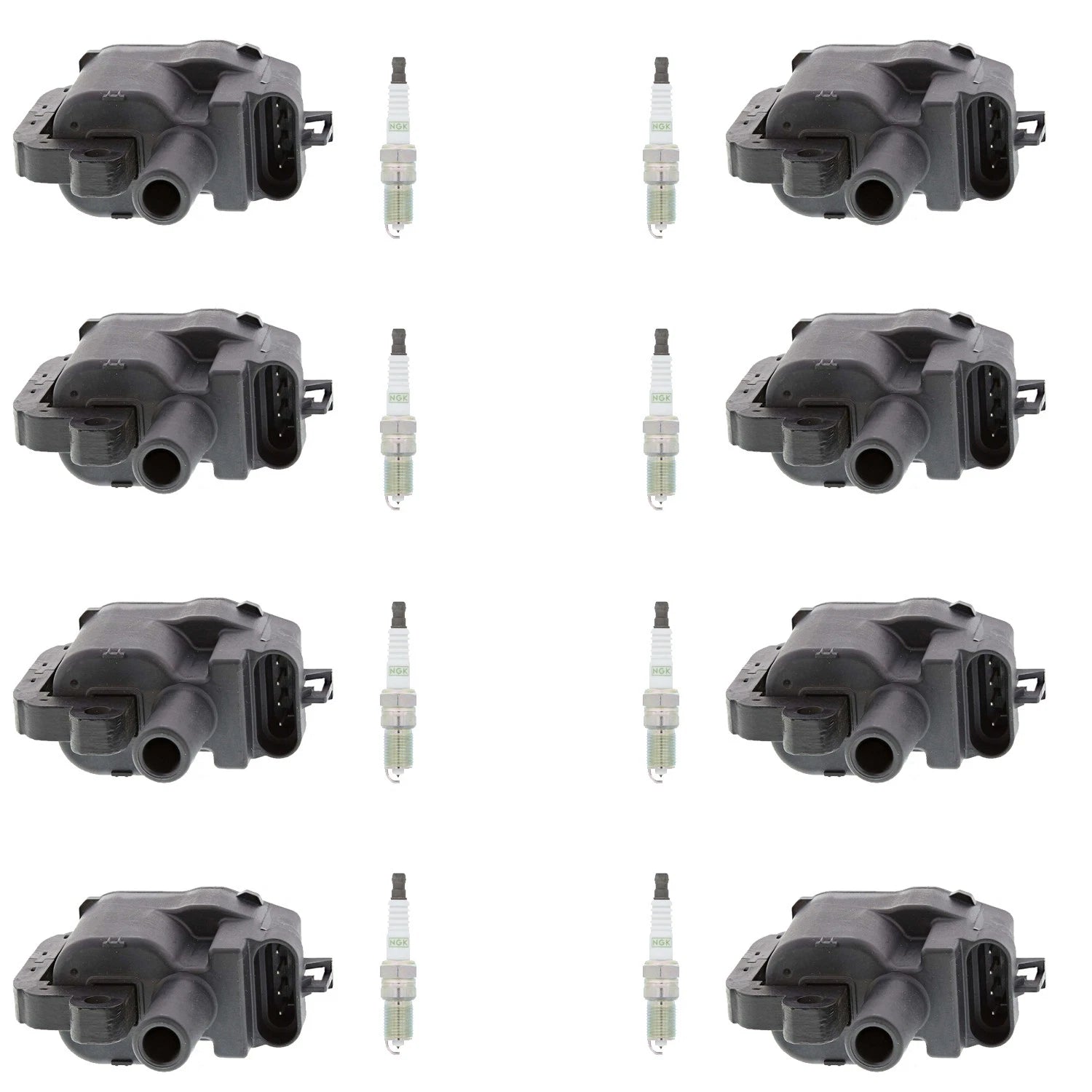 Set of 8 Ignition Coils & NGK Platinum Spark Plugs for GMC Yukon XL 2500 (2001–2006)