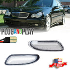 Clear White LED Side Marker Lights for Mercedes Benz W203 C-Class (2001–2007)