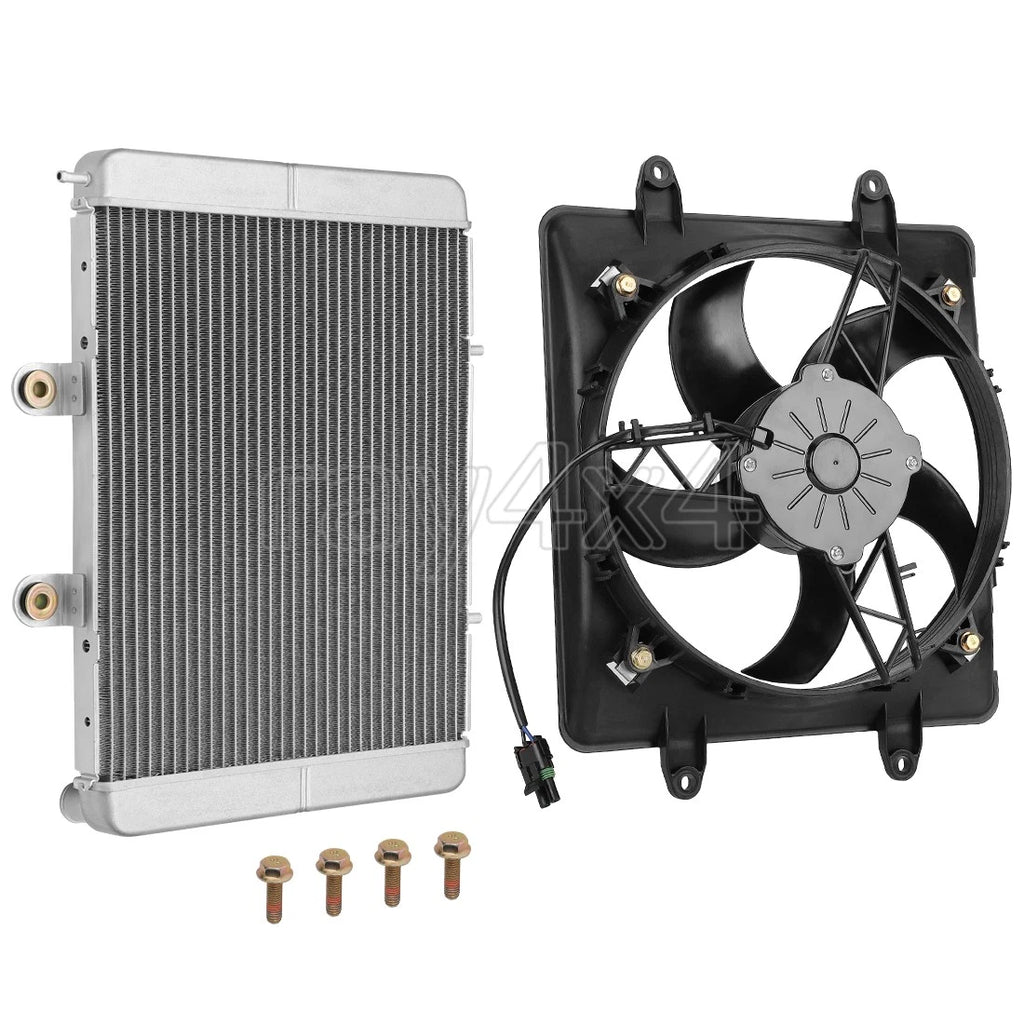 Aluminum Radiator & Cooling Fan Shroud for Polaris RZR 570 RZR 800 (2008–2019)