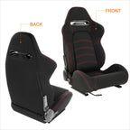 2Pcs Reclinable Racing Seats for Universal Fit (21.5" W X 21.5" D X 35" H)