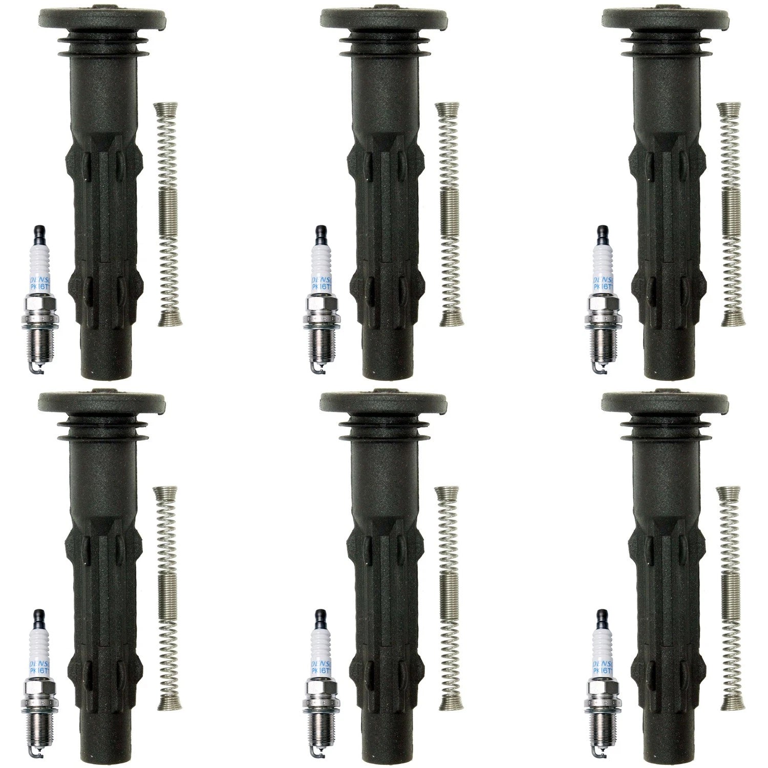Denso 6 Platinum TT Plugs & NGK Ignition Coil Boots Kit for Benz S350 (2000–2006)
