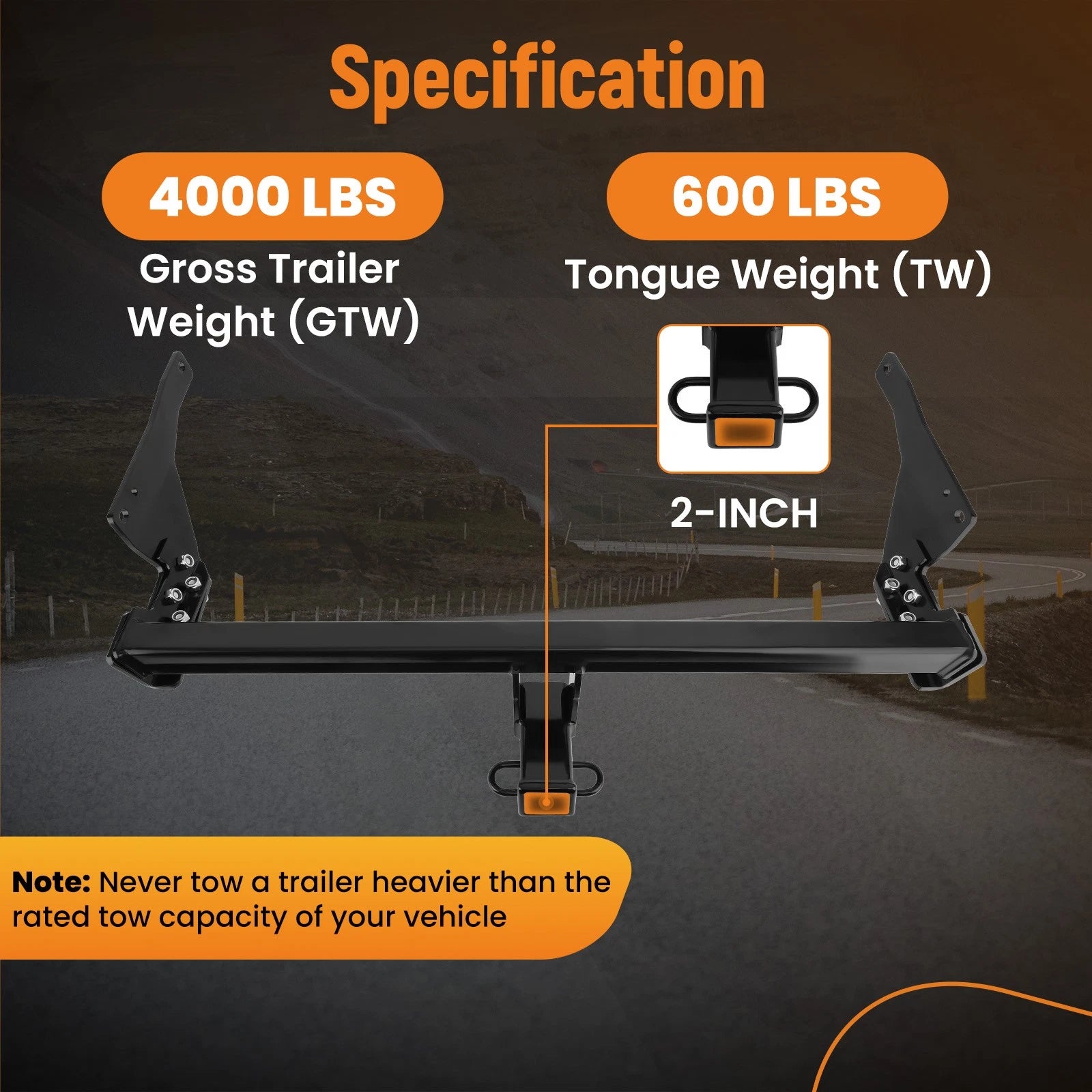 2" Receiver Hitch Bumper Trailer for Mazda CX-5 (2013–2023) 4000 lbs