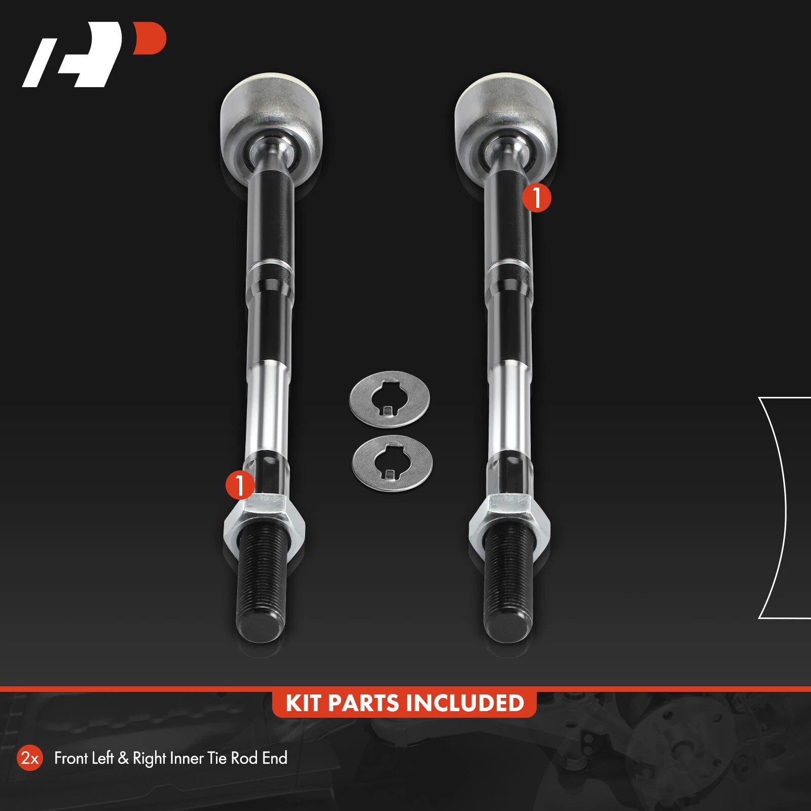 Set of 2 Front Inner Tie Rod Ends for Hyundai Ioniq Elantra Kona Kia Niro Forte (2017–2022)