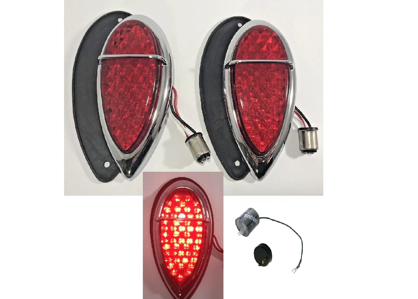 LED Tail Light Pair Assembly Gaskets for Ford Lincoln Zephyr (1938–1939)