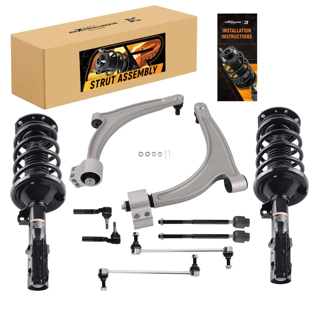 10 Front Struts Control Arms Sway Bars Kit for Pontiac G6, Saturn Aura (2005–2010)
