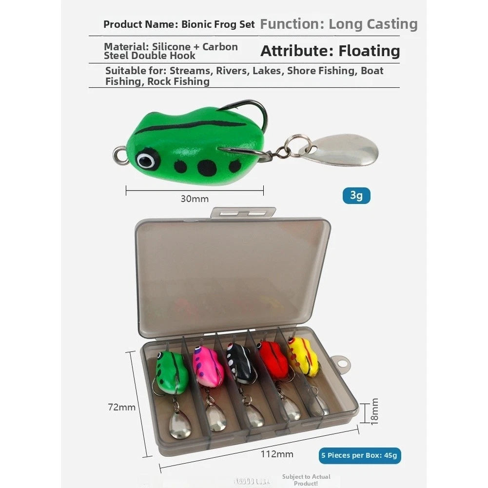 5PCS Soft Silicone Fishing Baits with Noise Maker for Bass