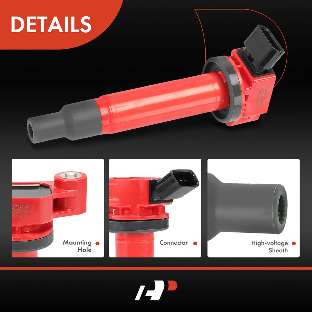 6 Pack Red Ignition Coils for Toyota Camry and Highlander (2002-2006)