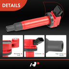 6 Pack Red Ignition Coils for Toyota Camry and Highlander (2002-2006)