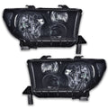 Set of 2 Black Shell Headlights for Toyota Tundra, Sequoia (2007–2017)