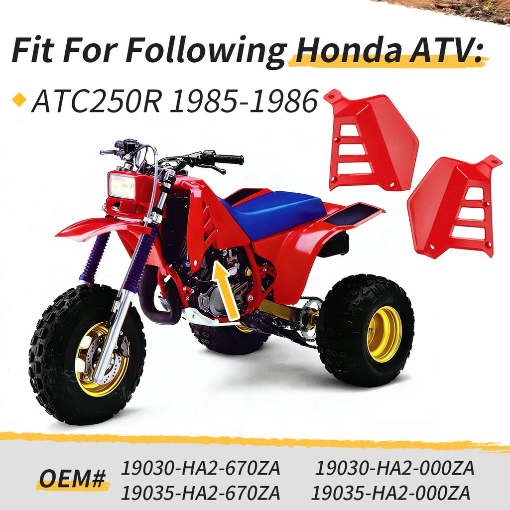 2Pcs Red Radiator Shrouds for Honda ATC250R (1985–1986)