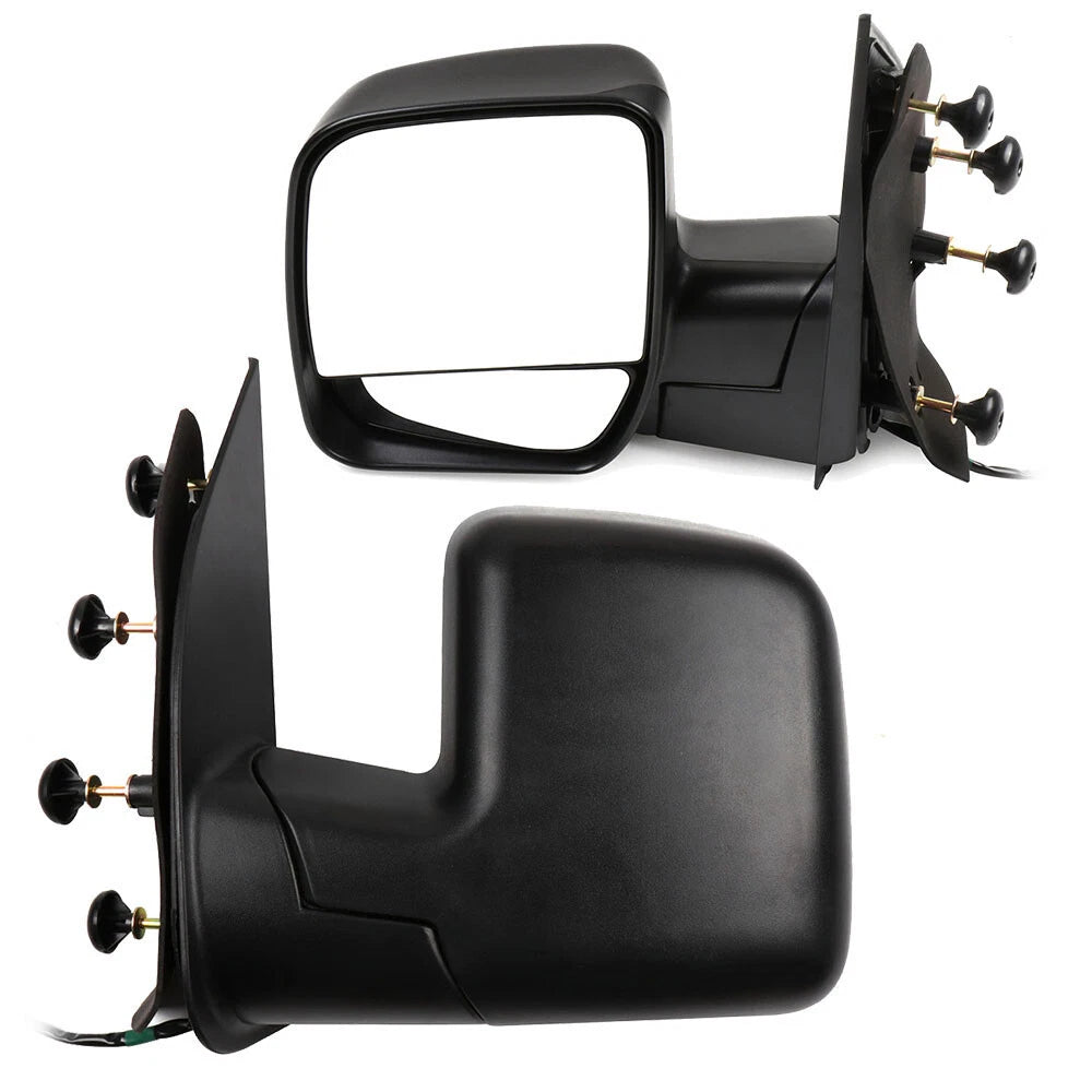 Set of 2 Black Power Manual Mirrors for Ford Econoline (2003–2014)