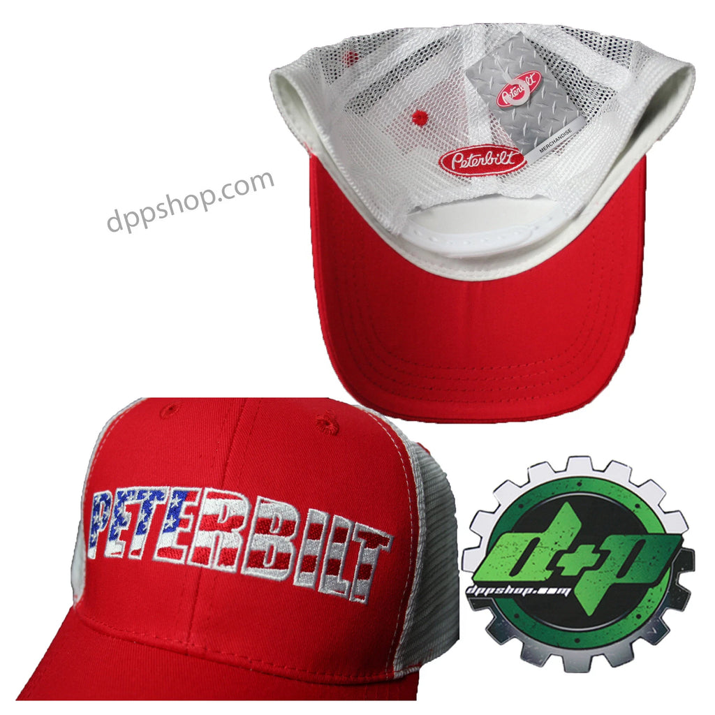 Flag Cap for Peterbilt Truck (Mesh, Red White Blue)