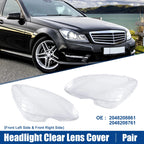 Pair Headlight Clear Lens Cover for Mercedes Benz C-Class W204 (2007–2014) No.2048208861