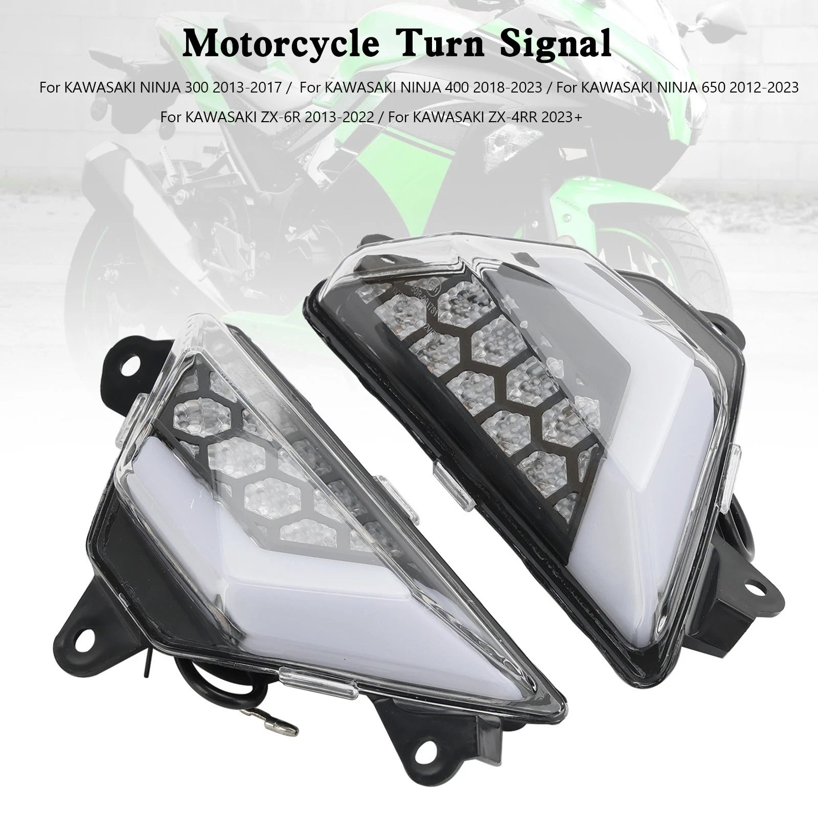 LED Front Turn Signal Light for Kawasaki Ninja 300/400/650 ZX-6R ZX-4RR (2013–2023)