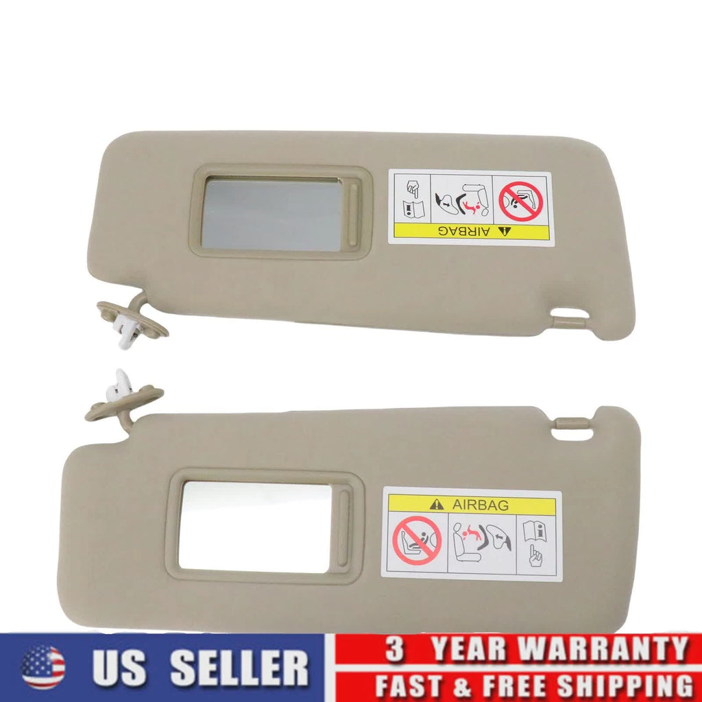 Set of 2 Beige Side Sun Visors w/ Mirror for Lexus GX460 (2010–2023)