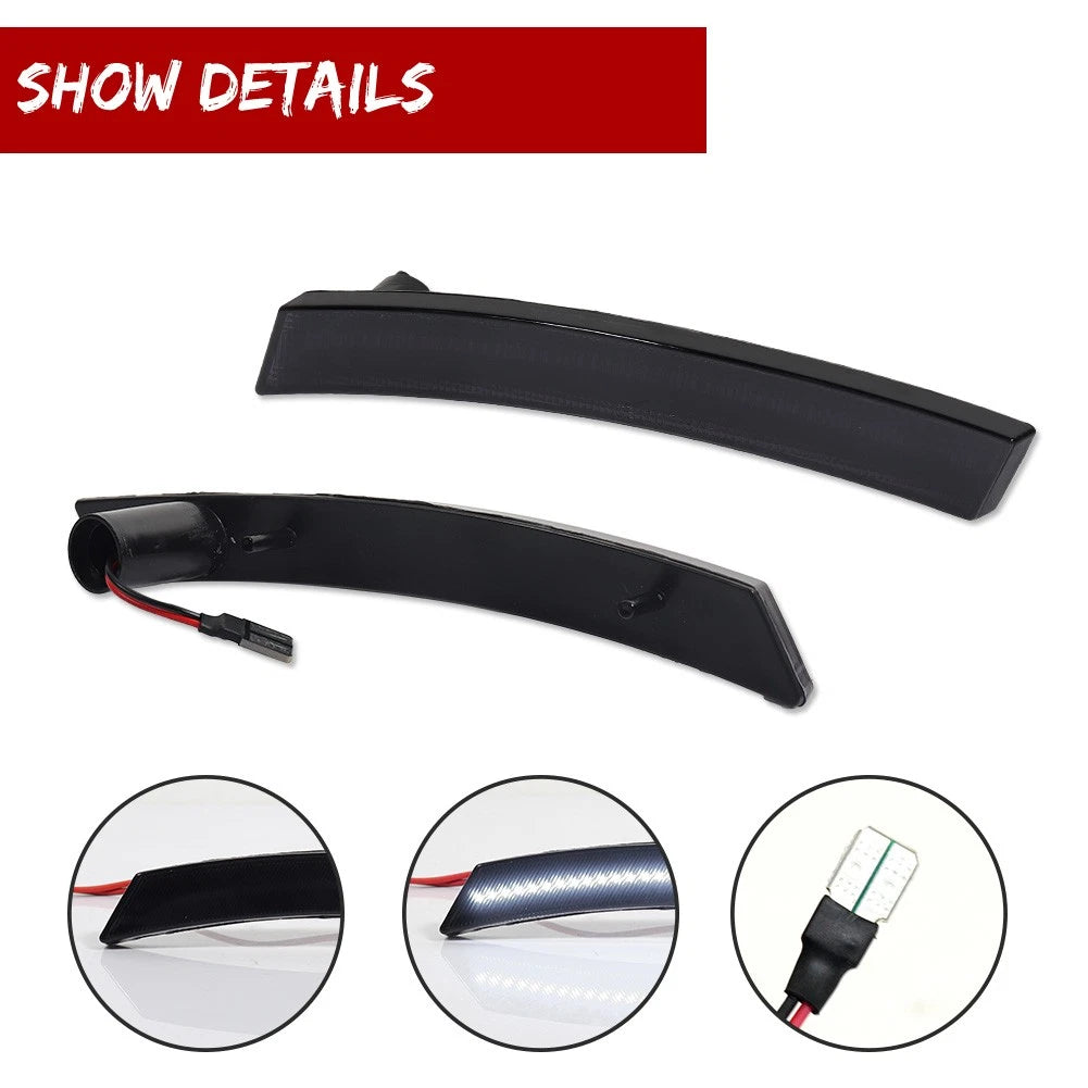 Set of 4 Smoked White LED Side Marker Lights for Mini Cooper (2002–2008)