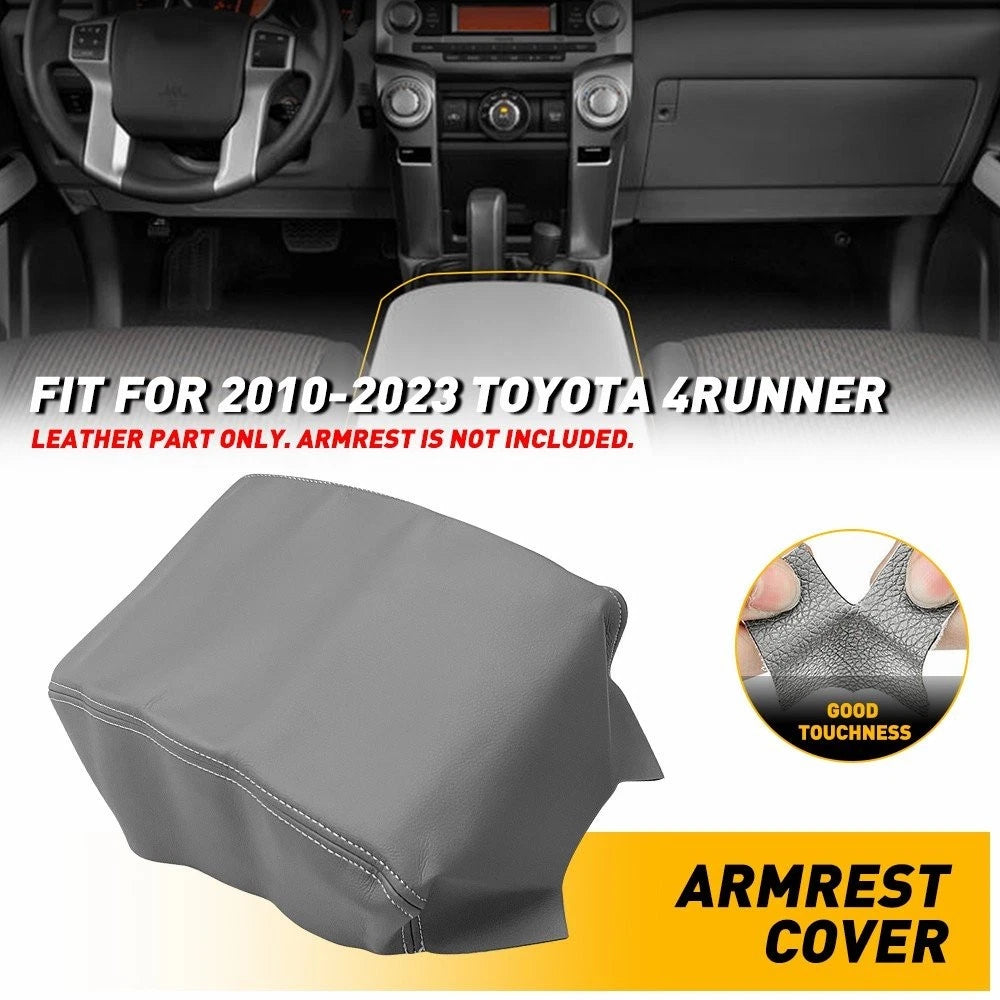 Center Console Armrest Cover for Toyota 4Runner (2010–2023) Gray Leather