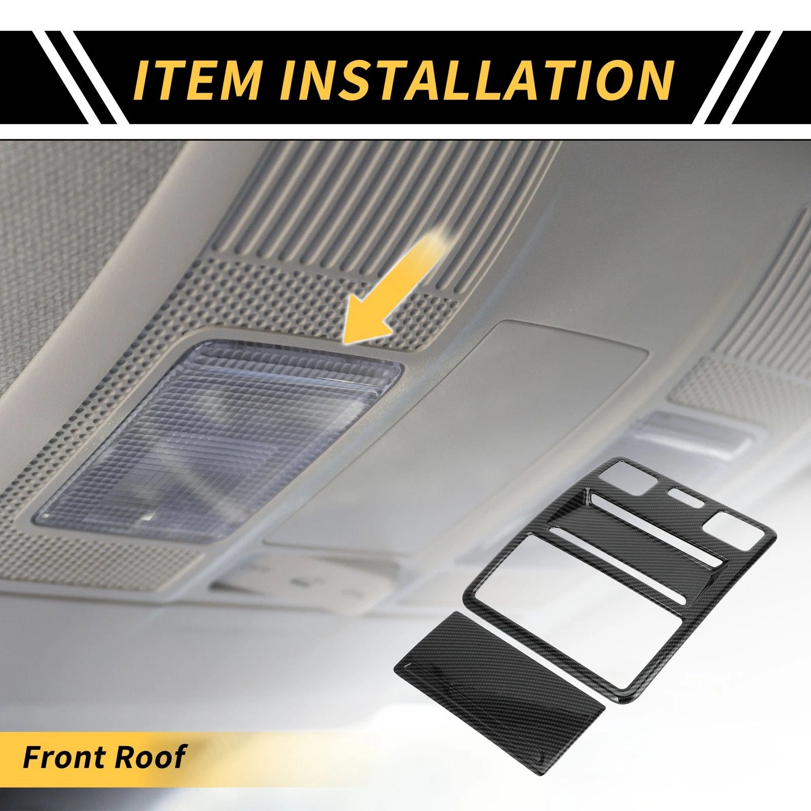 Set of 2 Carbon Fiber Pattern Front Roof Reading Light Covers for Ford Maverick (2022–2024)