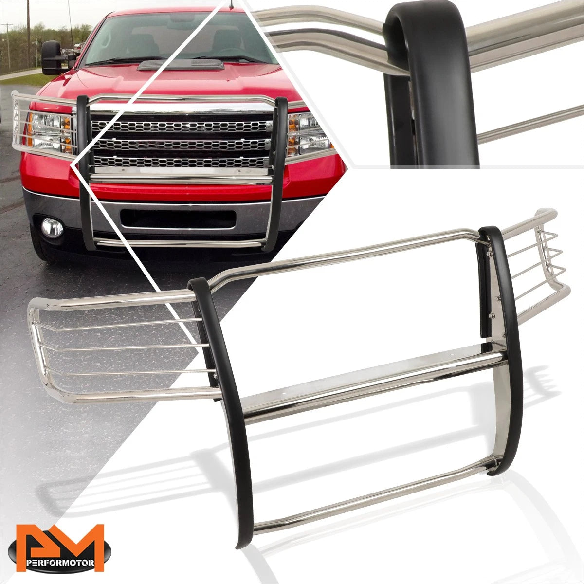 Bumper Brush Grille Guard Protector Chrome for GMC Sierra 2500HD/3500HD (2011–2014)