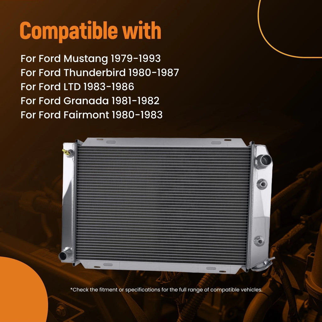 3Row Aluminum Radiator for Ford Mustang/Mercury Capri (1979–1993) AE138