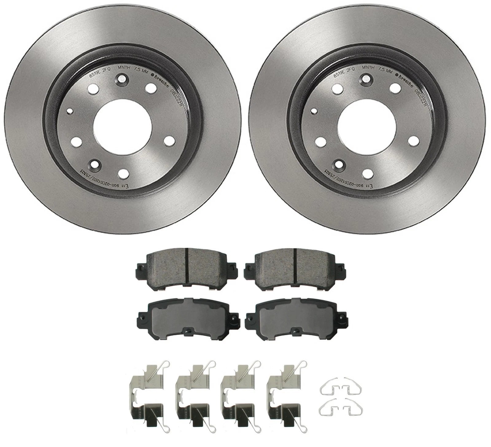 Akebono ProACT Rear Brake Kit 281mm Disc Rotors & Ceramic Pads for Mazda CX-3 (2016–2021)