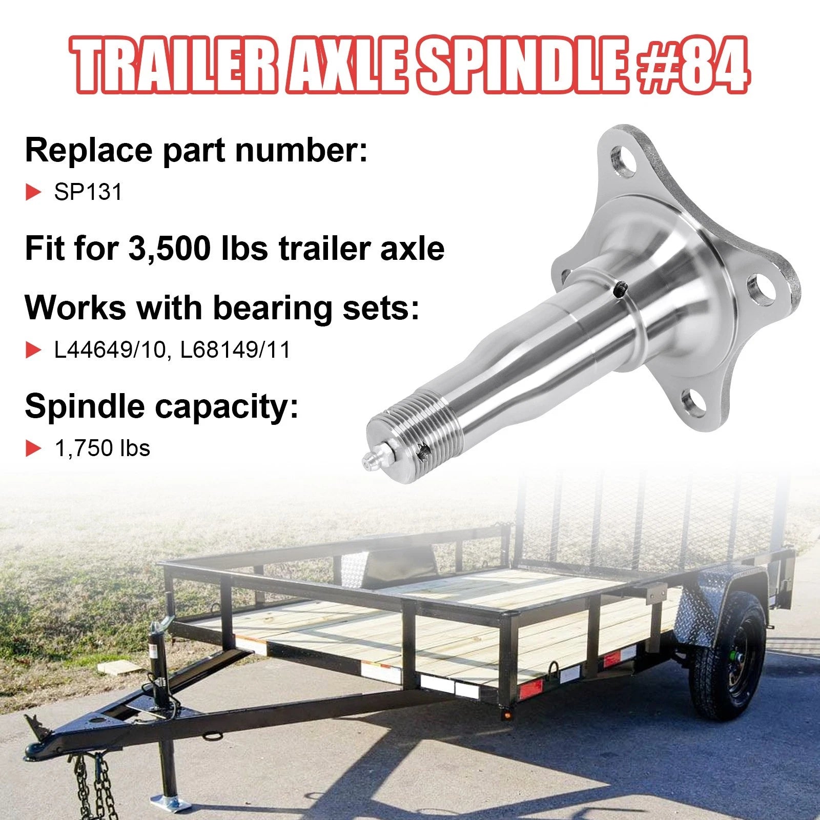 2 Pack E-Z Lube Spindles with Brake Flange for 3500 lb Axle