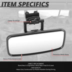 Rearview Mirror Cover Clamp for Universal Yacht (Black ABS, White Glass)