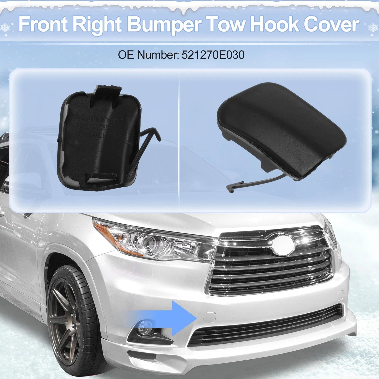 Tow Hook Cover Cap for Toyota Highlander (2014–2016) No. 521270E110