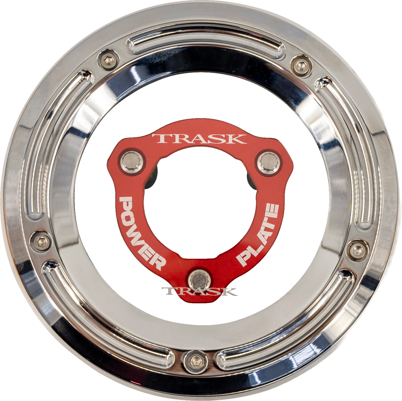 Trask Derby Cover Kit with Power Plate for Harley-Davidson (2017–2025) Chrome/Red