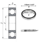 Deep Groove Ball Bearing 6817VV for Scooter Skateboard Wheel (P5 85x110x13mm)