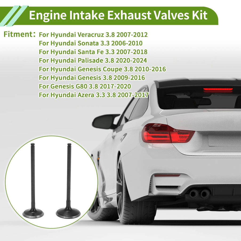 Set of 8 Engine Intake Exhaust Valves Kit for Hyundai Veracruz (2007–2012)
