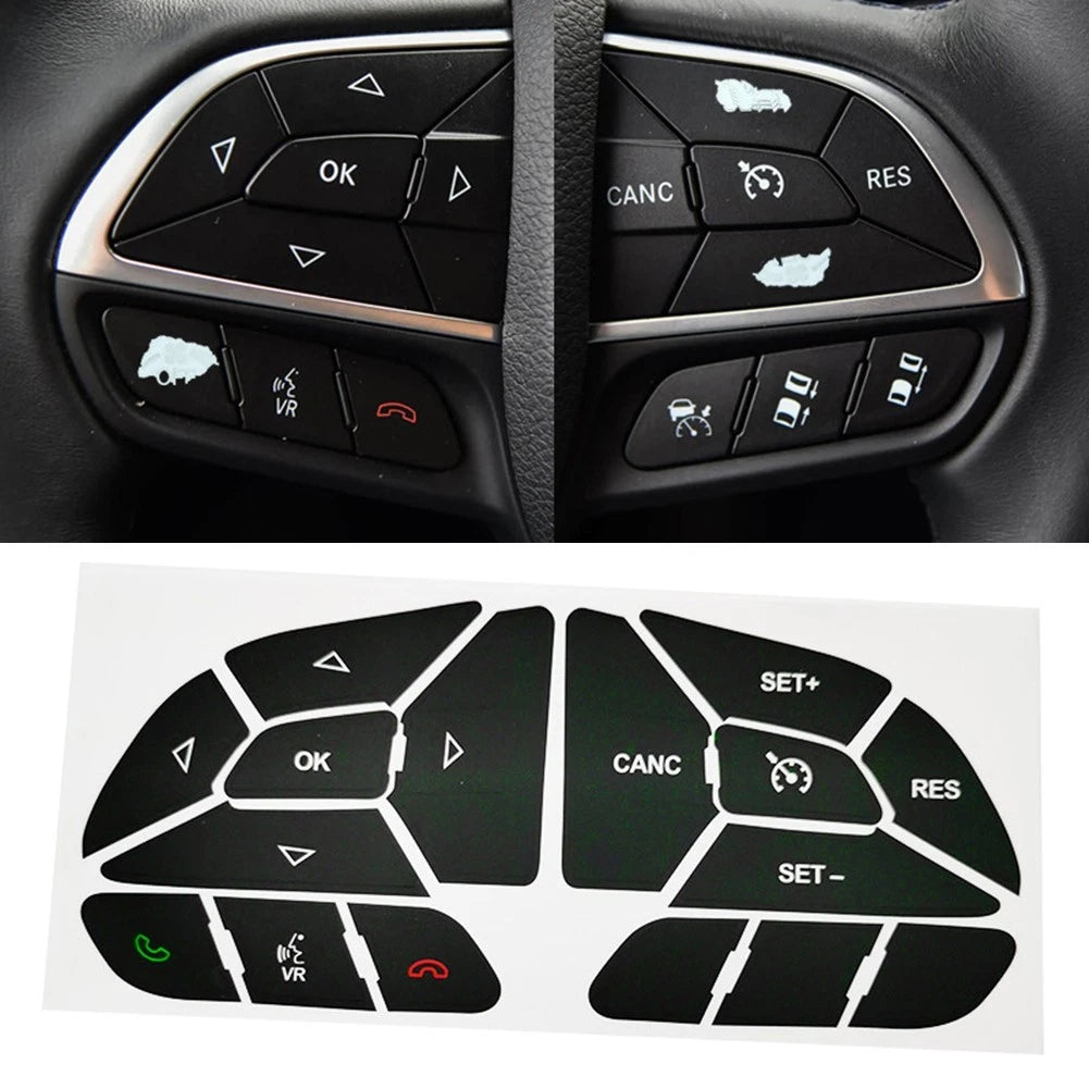 Steering Wheel Button Repair Decal Sticker for Jeep Cherokee Commander (2005–2010)