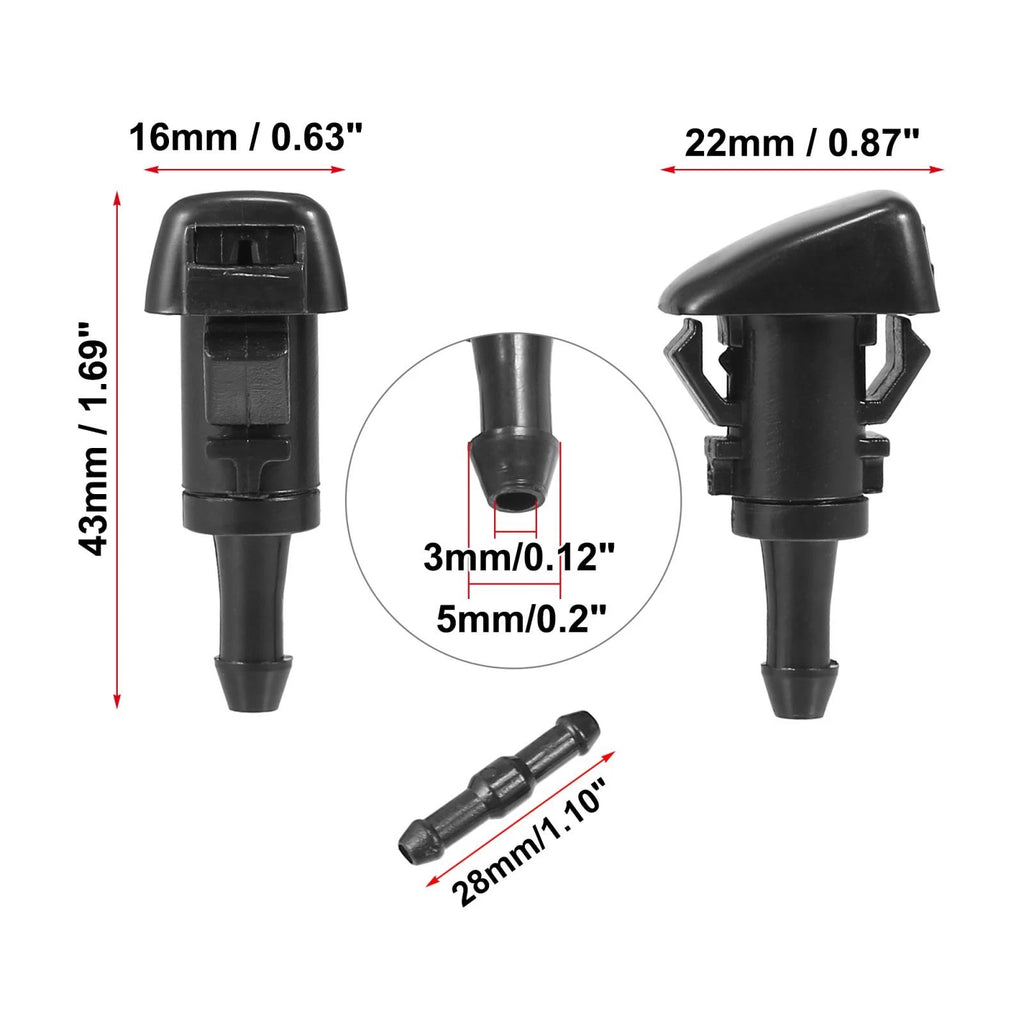Set of 4 Front Windshield Washer Nozzles for Dodge Caliber (2007–2012) 5160308AA