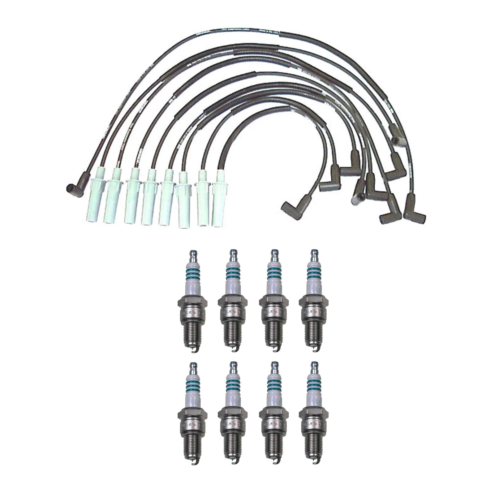 Denso 7mm Wire Set & 8 IridiumPower Spark Plugs Kit for Dodge 5.9L V8 (1998–2003)