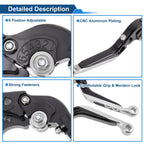 Short Long Brake Clutch Levers for Suzuki Hayabusa/GSXR1300 (1999–2023) Black Silver Tone