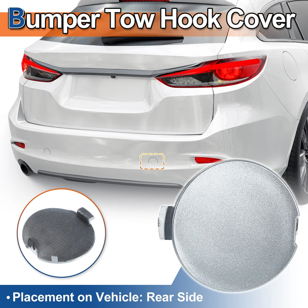 Rear Right Tow Hook Cover for Mazda 6 Atenza (2018–2021) Silver Tone